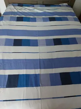 housse de couette + 2 taies bleues