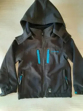 Blouson coupe-vent noir Broadpeak 6 ans