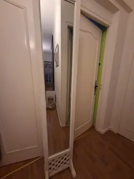 miroir sur pied peinture blanche