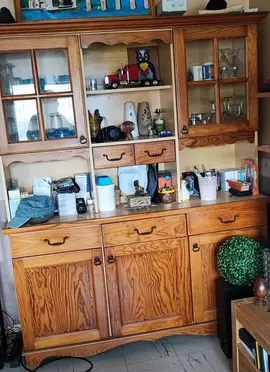 vaisselier bois massif et plaqué chêne blanc