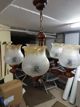 lustre bois 5 ampoules