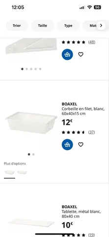 donne différents équipements Boaxel Ikea