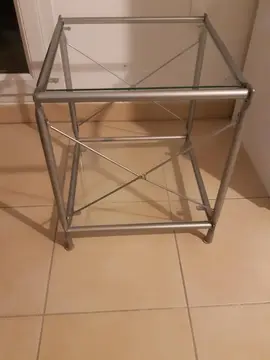 Petite table verre/métal
