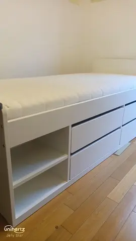 Lit une place avec rangements et matelas