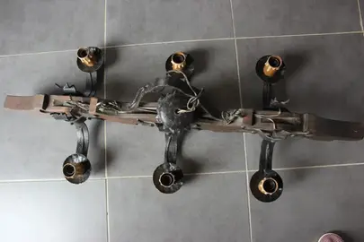 Lustre vintage (1980) poutre en chêne