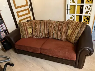 canapé fixe cuir véritable 3 places