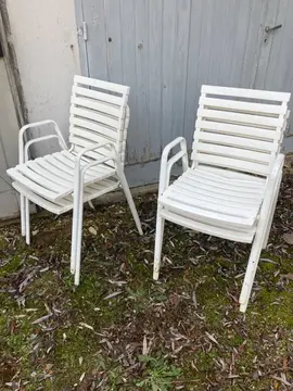 chaises jardin métal et plastique
