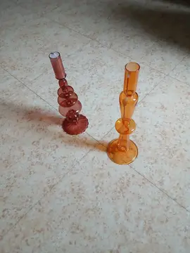 Bougeoirs en verre décorative