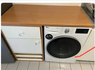 Meuble bois rangements machine à laver