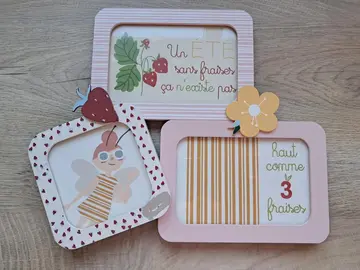 cadre 3 photos pour fille