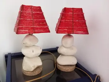 2 lampes de chevet artisanales