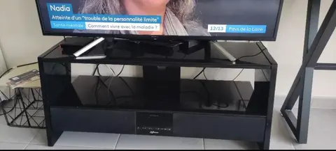 MEUBLE TV LAQUÉ NOIR