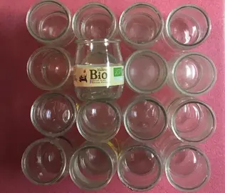 45 pots de yaourt en verre