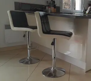 tabourets de bar noir/blanc