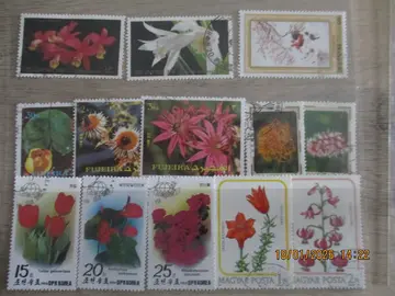 13 timbres "fleurs" Corée - Fujeira - Hongrie
