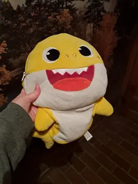 Sac à dos Baby Shark jaune et peluche