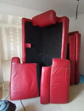 canapé cuir rouge 3 places