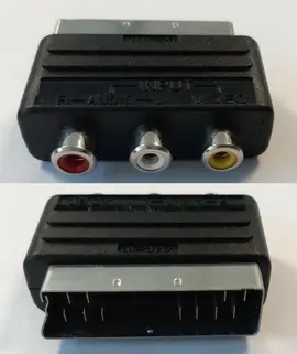 Adaptateur Péritel Mâle vers 3 RCA femelles (2 audio / 1 vidéo)