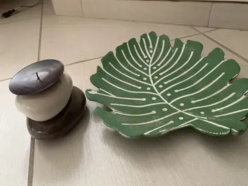 plateau et bougeoirs