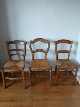 3 chaises bois