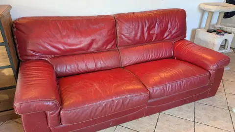 canapé cuir rouge