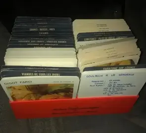 boîte avec fiches recettes