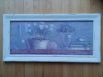 Tableau Fleurs dans cadre blanc