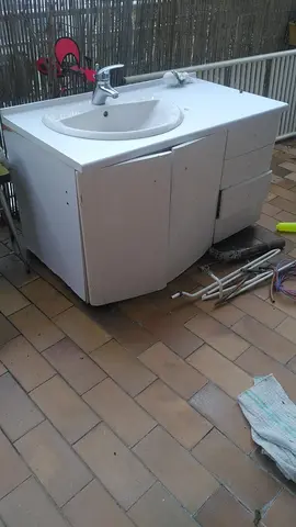 meuble salle de bain blanc