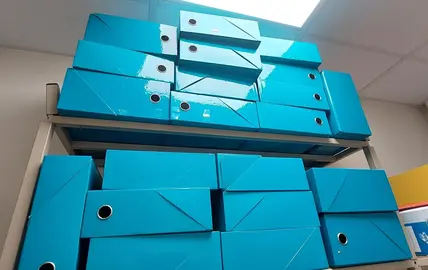 23 boites de classement en carton de couleur verte