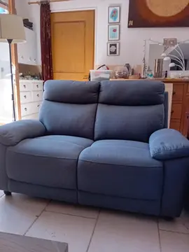 canapé bleu gris 135 cm, très bon état