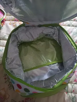 glacière ronde verte et blanche