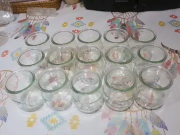 Lot de 15 POTS de YAOURT VIDES et sans couvercle