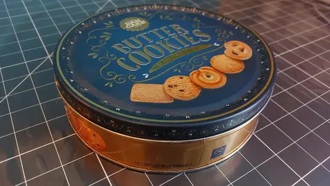 Boîte à cookies (vide) en métal style vintage