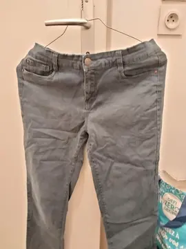 Pantalon coton T.S couleur vert d'eau