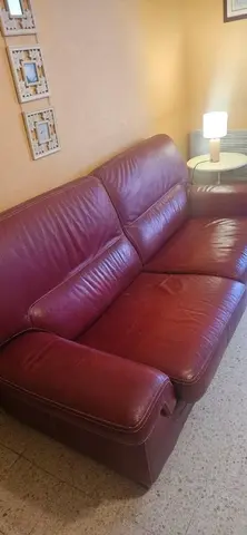 Canapé cuir rouge 3 places