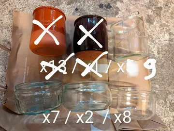 verrines en verre de différentes formes