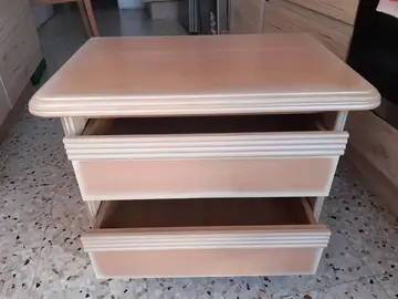 2 tables de nuit bois 2 tiroirs