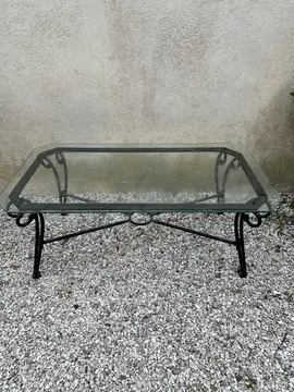 table basse et console en verre