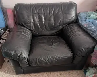 Fauteuil cuir noir