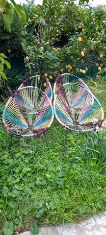 4 fauteuils Acapulco à retresser