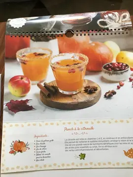 Calendrier 2026 avec recettes grogs et tisanes