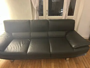 Canapé en cuir noir