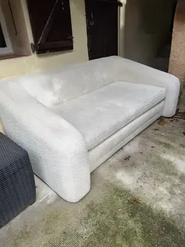 canapé en tissu beige convertible 2 places westwing