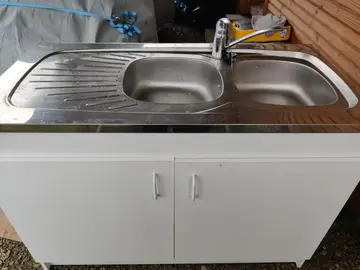 évier double vasque équipé+ meuble