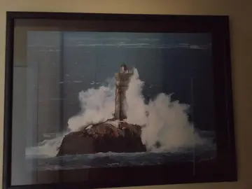 Affiche phare de la vieille encadrée