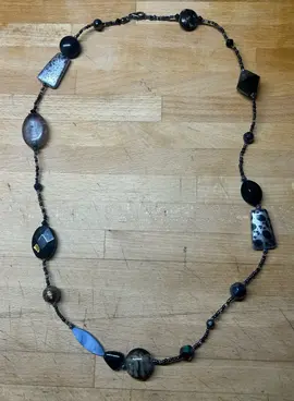 collier fantaisie noir/gris