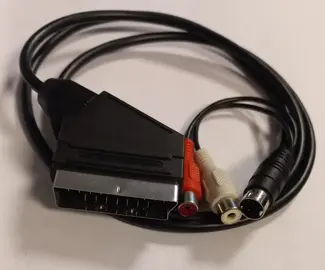 Câble Péritel Mâle vers vidéo mini-din 9 pins Mâle + 2 RCA audio femelles