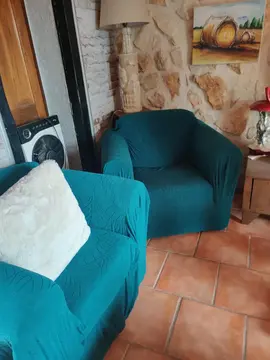 donne 2 fauteuils confortables avec leurs housses