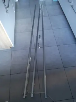 3 barres rideaux 2,30 cm aluminium avec chariots et support 2 barres