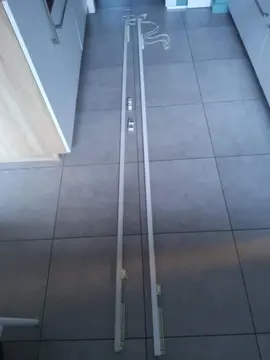 2 barres à rideaux à chariot aluminium blanc pour double rideaux 2,50 cm